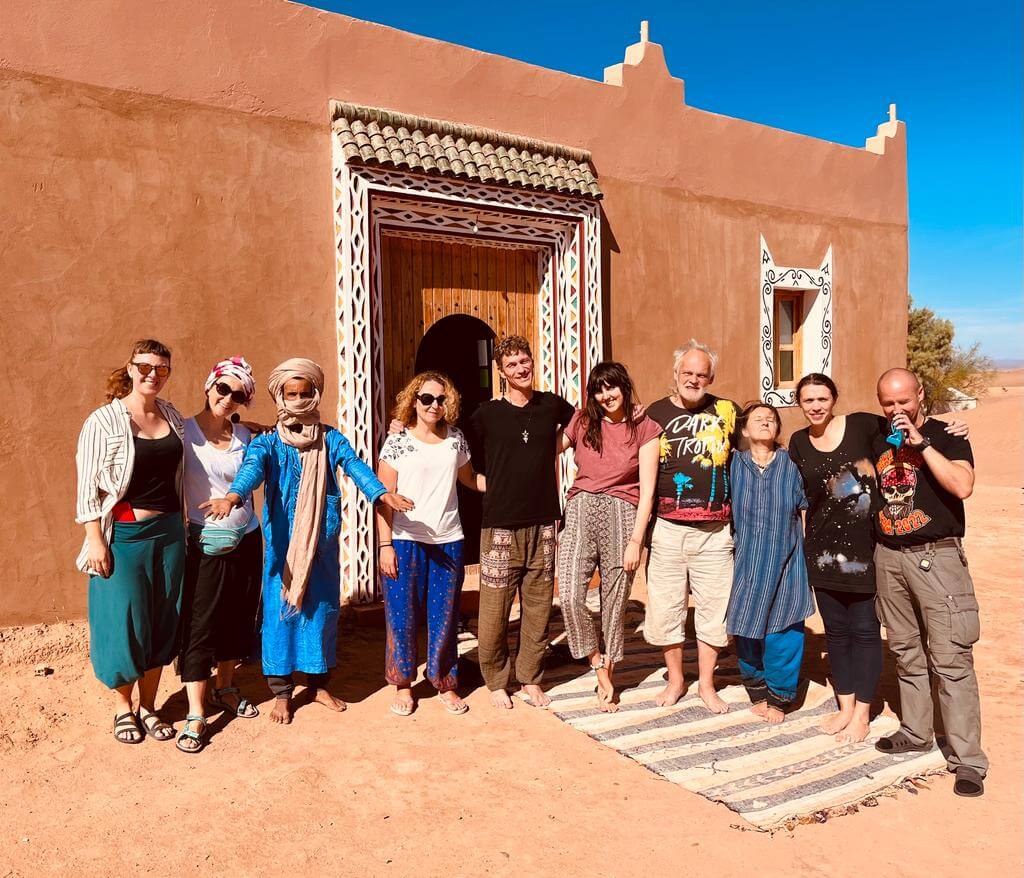 Fire show at Sahara desert camp Morocco