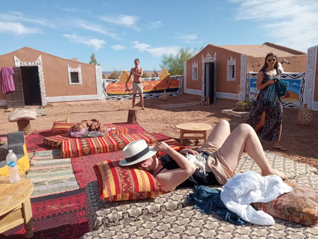 Sahara desert camping in Morocco with Berber tents