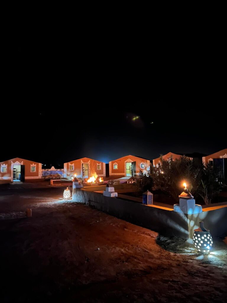 desert camp at night